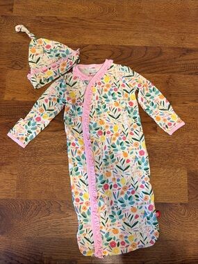 Magnetic Me Floral Sleep Sack & Knotted Hat - Pink, Yellow, Green, Blue